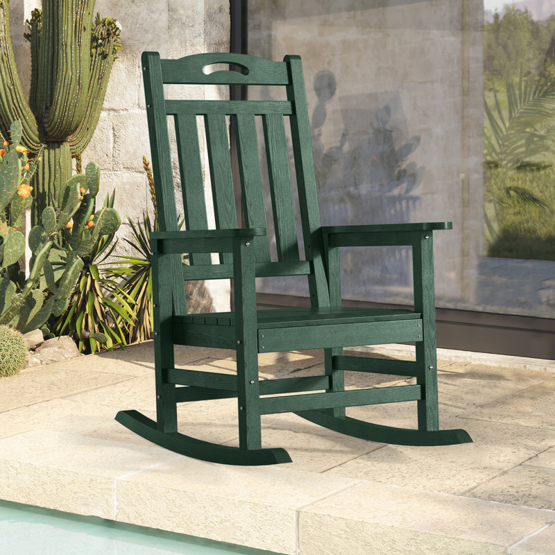Chaise berçante d'extérieur en PEHD, Dark Green