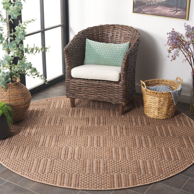 Tapis intérieur / extérieur Skellytown, Rond 6 pi 7 po