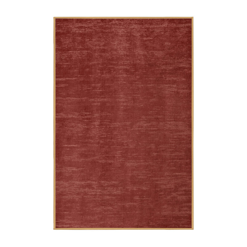 Machine Washable Solid Brown Area Rug, Rectangle 5' x 7'