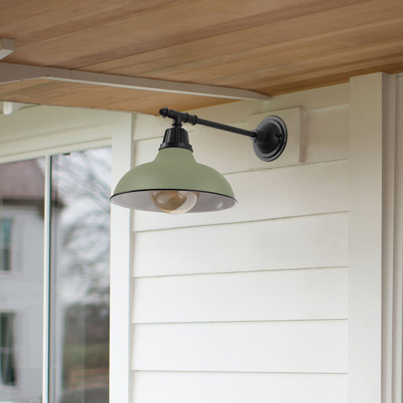 Manasi Iron LED Wall Light, Matte Olive Green