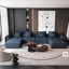 Canapés modulaires | Modulaire moderne surdimensionné de 8 pièces pour salles familiales et espaces ouverts, sans assemblage, 8 coussins, chenille scintillante | Bleu | Mousse et ressort-904867810