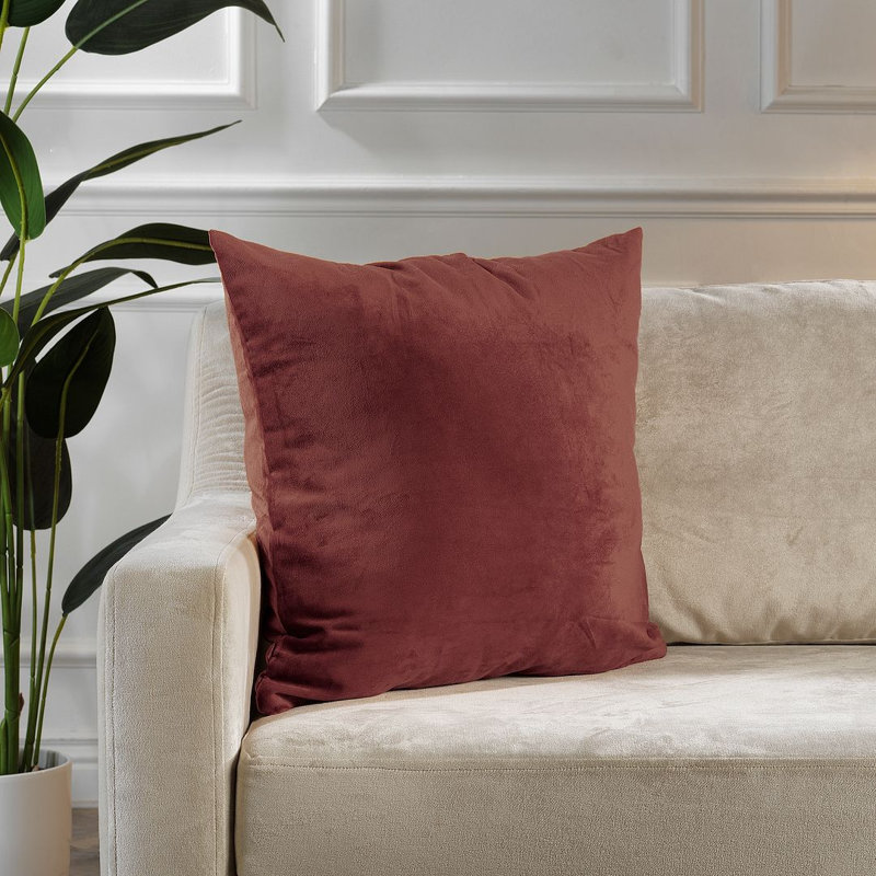 Matte Velvet Cushion Cover - 1 Pc, 56cm x 56cm, Carmine Crimson