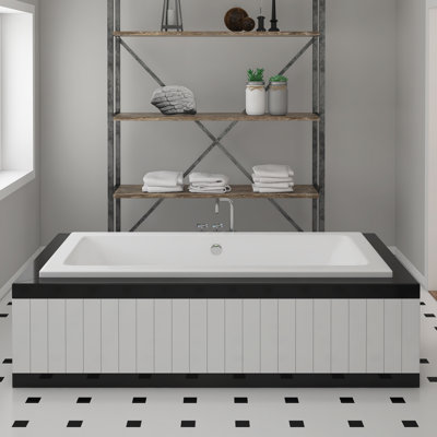 Zanzibar 66" x 36" Drop in Combination Acrylic Bathtub with Heater