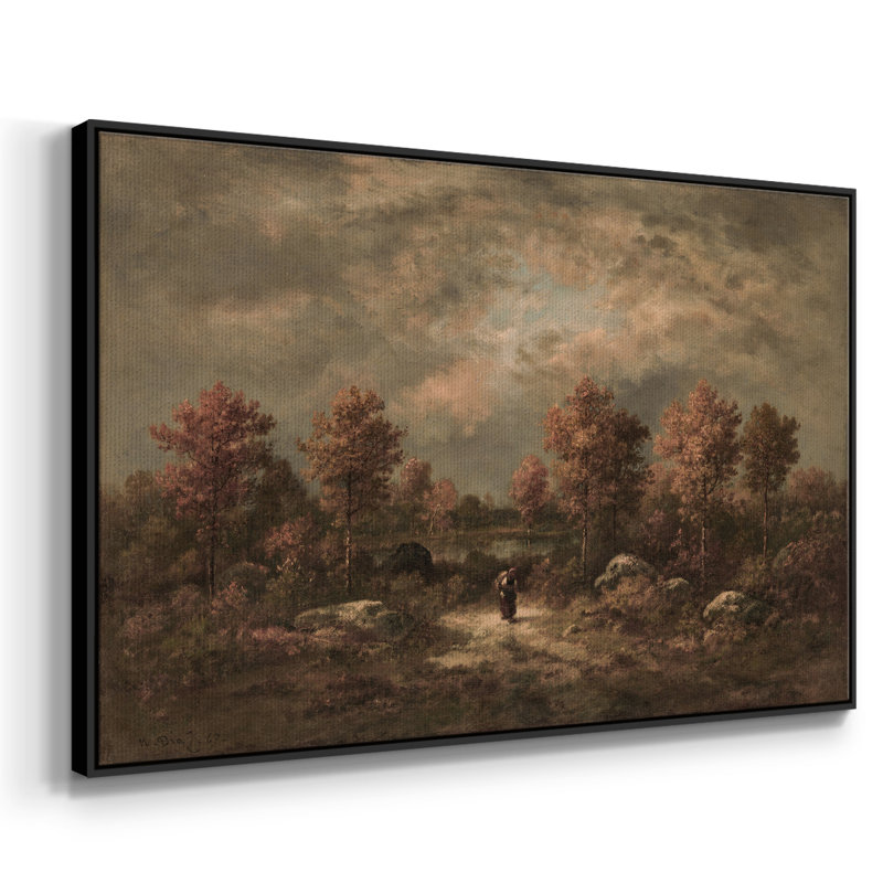 "Vintage Landscape -DXCV III" sur toile, Toile avec cadre flottant noir, H 17 po x l 25 po x P 2 po
