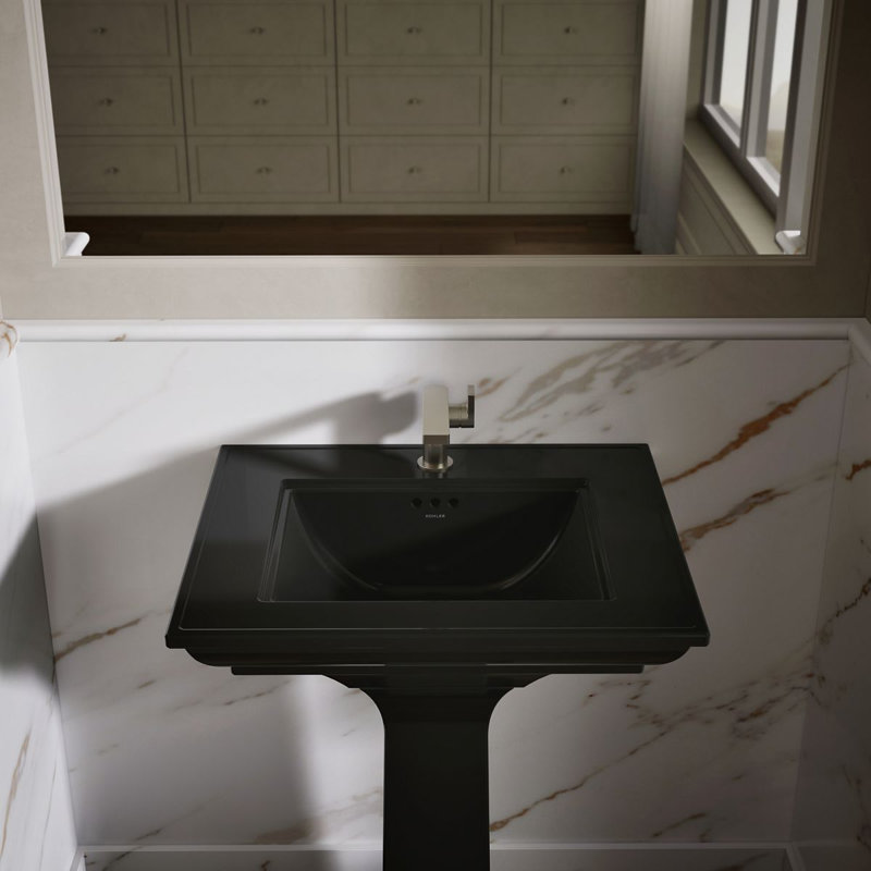 Memoirs® Stately 24" Console Bathroom Sink with Overflow, Black, Single