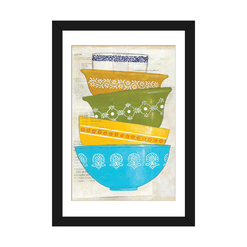 « rétro ware iii », reproduction d’impression sur toile, H 24 po x l 16 po x P 1 po, Papier d'art encadré noir, Blanc