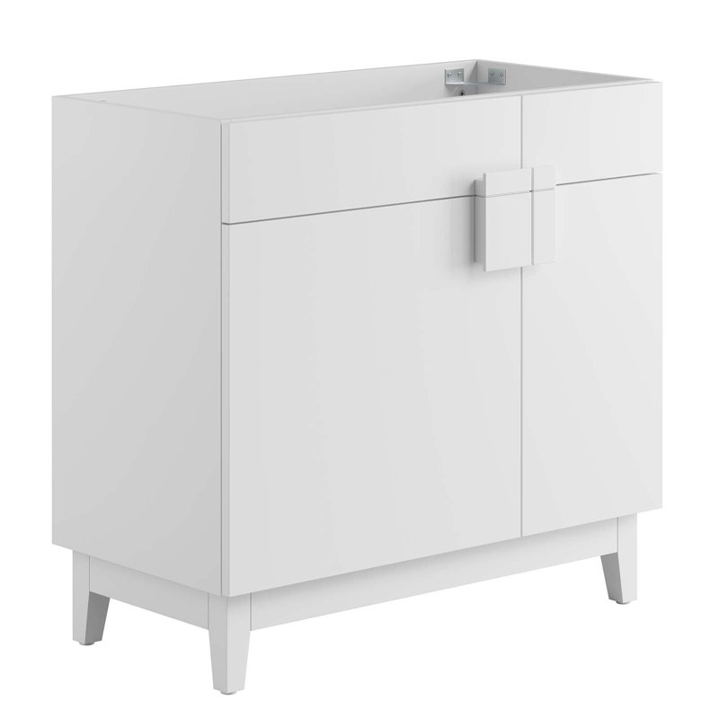 Base de meuble-lavabo simple 35 po Modway Miles seulement, Blanc