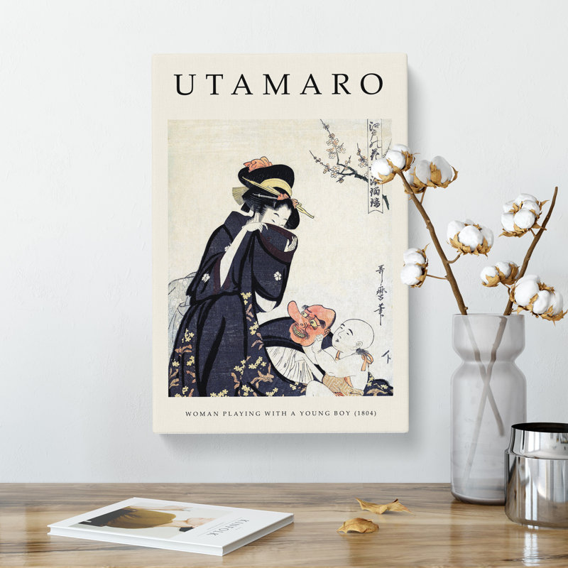 Playing with Yongster Print by Kitagawa Utamaro - Wrapped Canvas, 76cm H x 50cm W x 3cm D