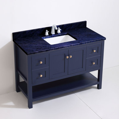 Mclawhorn 49'' Double Bathroom Vanity with Solid Surface Top