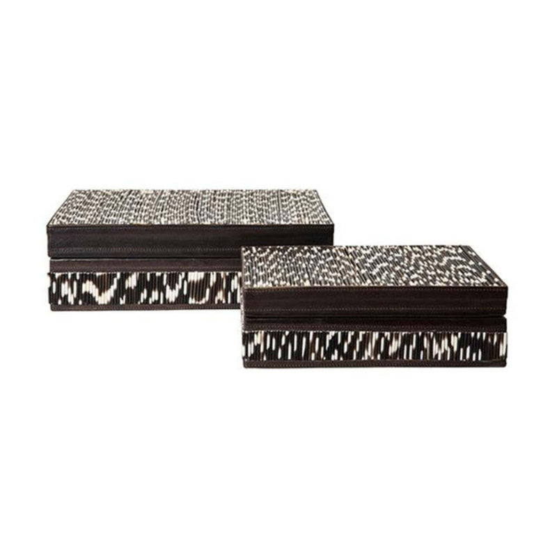 Decorative Box with Quill and Leather Accents