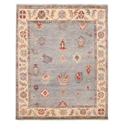 Tapis bleu clair noué à la main One Of Kind Oushak 8 pi 0 po x 10 pi 0 po