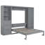 Lit gris avec rangement pour garde-robe et tiroir pour grand lit - Maximisez l'espace Design innovant