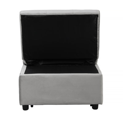 Repose-pieds rectangulaire capitonné en velours