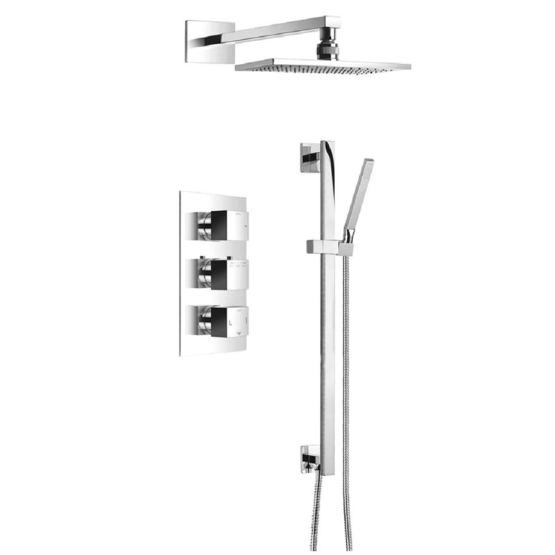 Pomme de douche à finition chromée Sierra, H 2 po x l 16 po