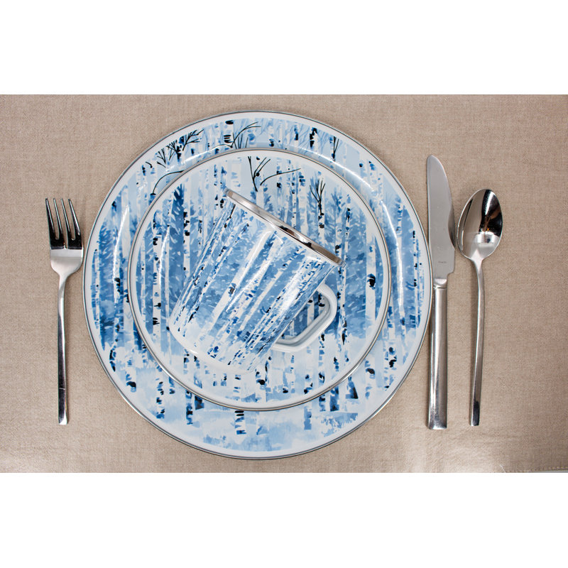 Aspen Grove Handmade Enamelware Tray, 2.25" H x 20" W x 20" D
