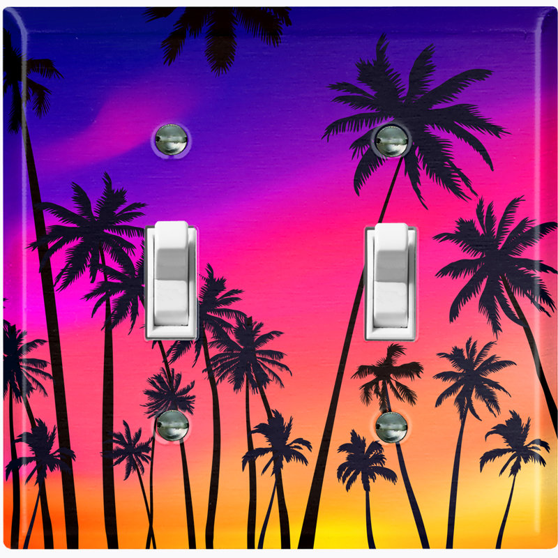 Patterned 2 - Gang Toggle Light Switch Standard Wall Plate