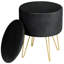 Afanasie 35cm Wide Velvet Tufted Circle Pouf Ottoman with Storage