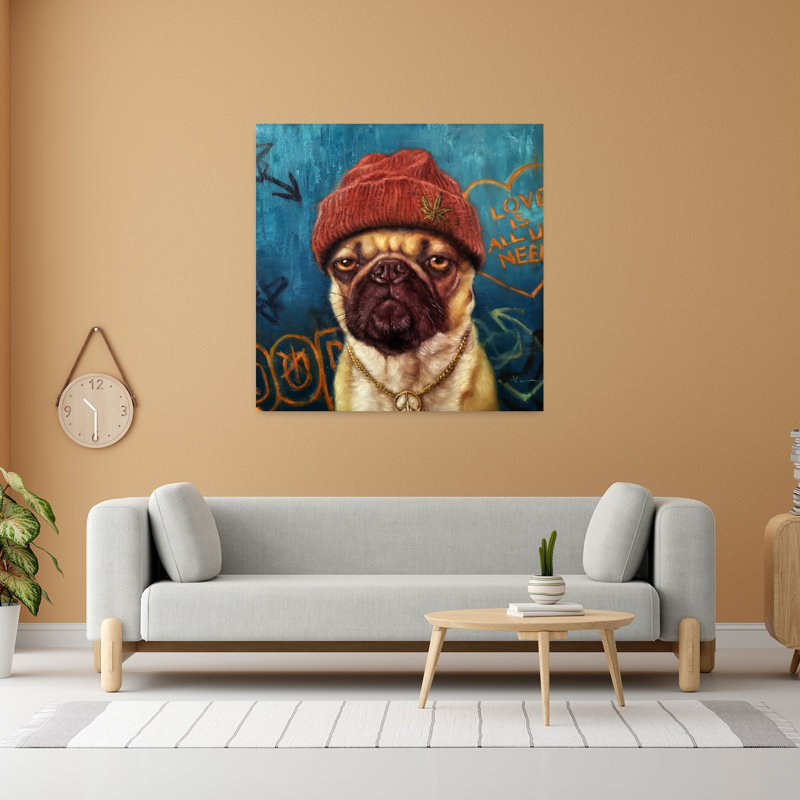 Insomnie, art urbain contemporain pour chien, H 48 po x l 48 po