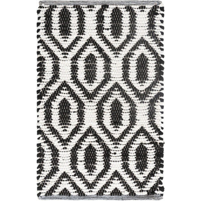 Tapis géométrique en jute tissé à plat à la main Drennan