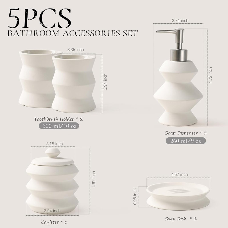 Unique Design Bathroom Accessory Set 5PCS