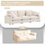 Canapé d'angle modulaire Cloud Couch, confort optimal. Sans compression sous vide. Garnissage en duvet et coton. Housses lavables - 3 places avec 2 poufs, blanc cassé.-238441193