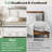 Farmhouse Wood King Platform Bed Frame with 52.2" Tall Headboard, Large Storage Drawers, Cream-340031477-340031368