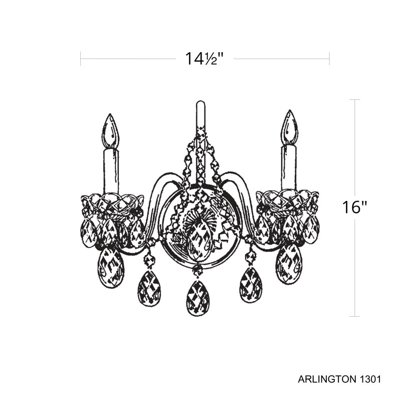Arlington Dual-Light Polished Silver Crystal Sconce