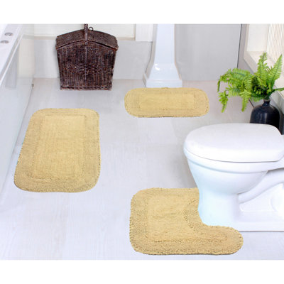 Ensemble de tapis de bain en coton 3 pièces Aceyon