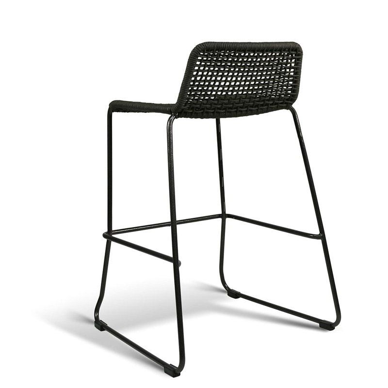 Knot Halfback Bar Stool, Orange, Charcoal