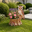 Jardinières hibou, décor rustique d'aspect bois de résine durable pour cour de véranda
