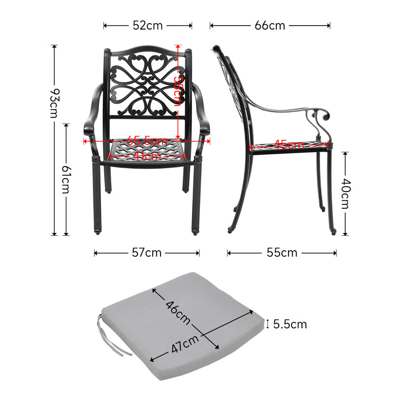 40cm H Armchair in Black