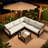 Abdel 4 Pieces Patio Conversation Sets with Cushions,L-shaped Sofa for Garden-473303730