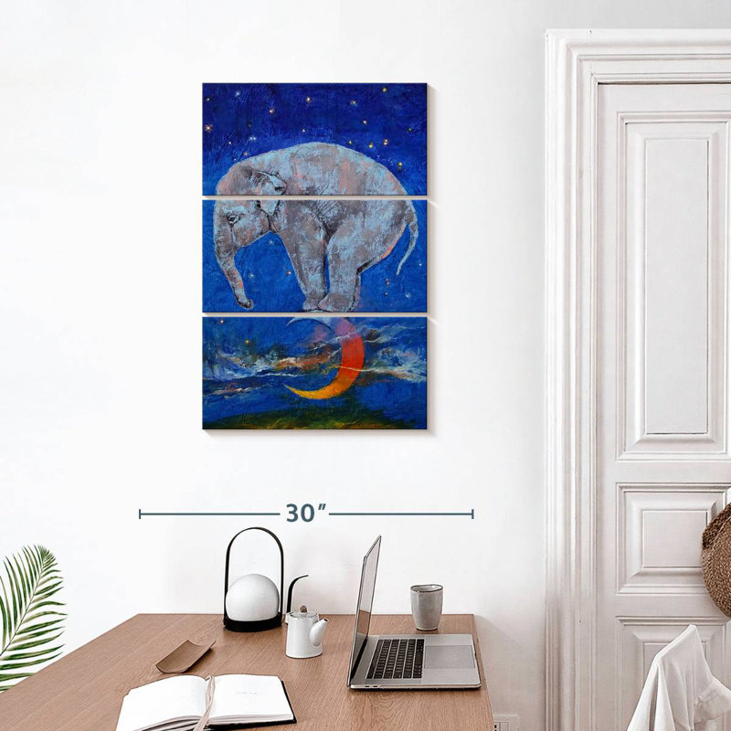 Lune éléphant Brampt, H 32 po x l 20 po
