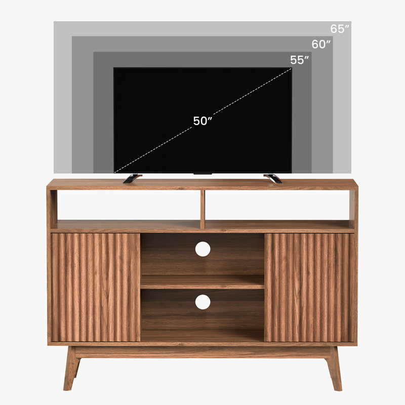 47.2" W Solid and Manufactured Wood TV Stand, walnut