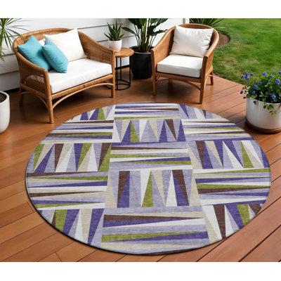 Tapis rond lavable d'intérieur 8 po