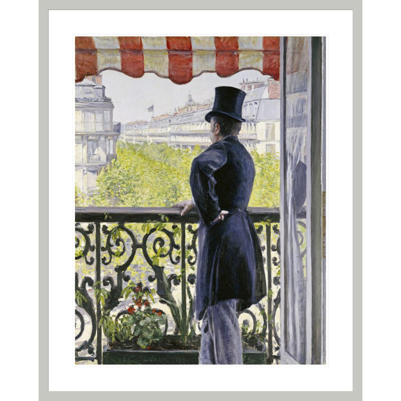 «on a balcon Boulevard Haussn» par Gustave Caillebotte, impression giclée encadrée, H 41,5 po x l 33,46 po