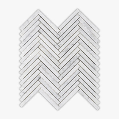 Carreau de mosaïque de mur et de plancher en marbre à chevrons / chevrons 1 po x 6 po