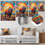 «Bison in Floral Mountain Landscape At Sunset II - Buffalo / Bison Animal», reproduction d'art murale-106144073-106144074
