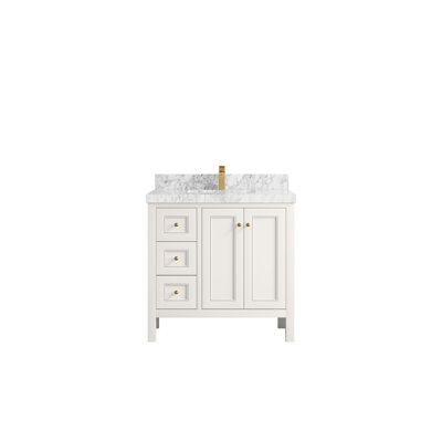 Nashville X P 22 po Meuble-lavabo central en albâtre