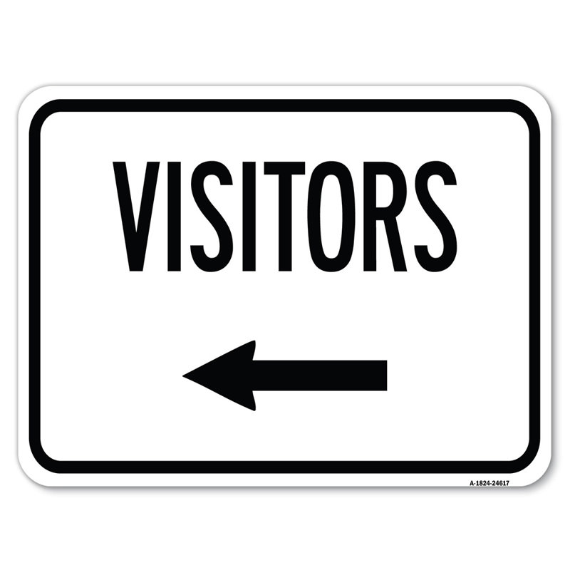 Visiteurs avec flèche gauche / 24617, H 18 po x l 24 po x P 1 po