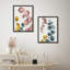 Jaune, vert, rose, feuilles, plantes, art moderne, impressions encadrées, affiches, salle de bain, petit art mural-104788494-104788498