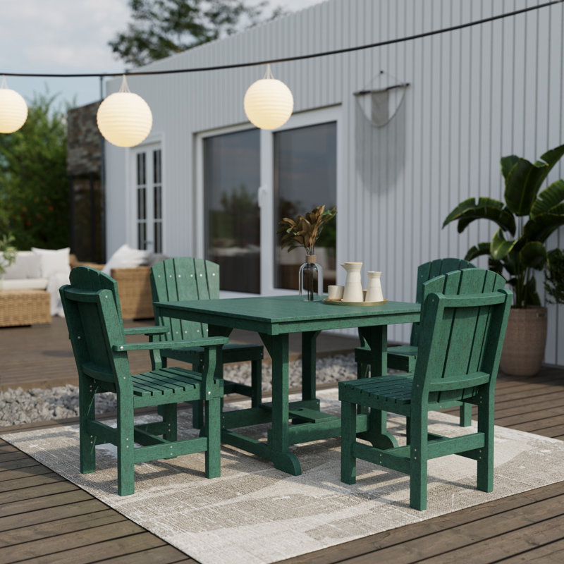 Heritage 5-Piece 44" x 44" Dining Set, Turf Green