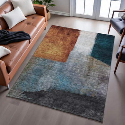 Premium Machine Washable Wayne AMF1100 Squares Rug