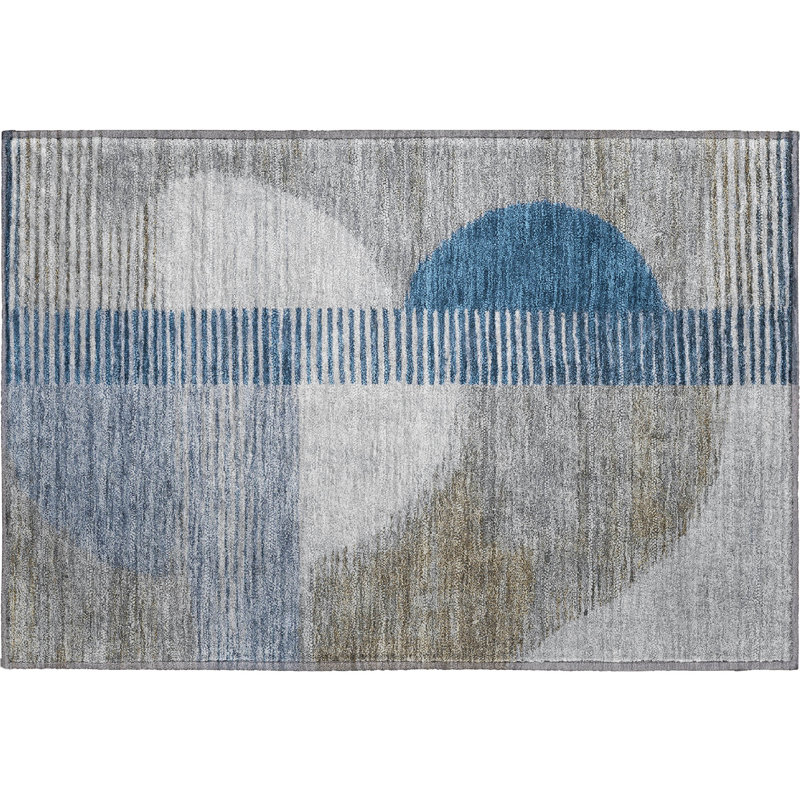 Premium Machine Washable Ariel Geometric Rug, Rectangle 1'8" x 2'6"