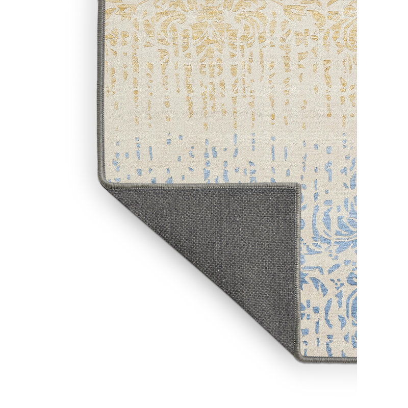 Tapis abstrait gris / bleu / brun, Rectangle 8 pi x 12 pi