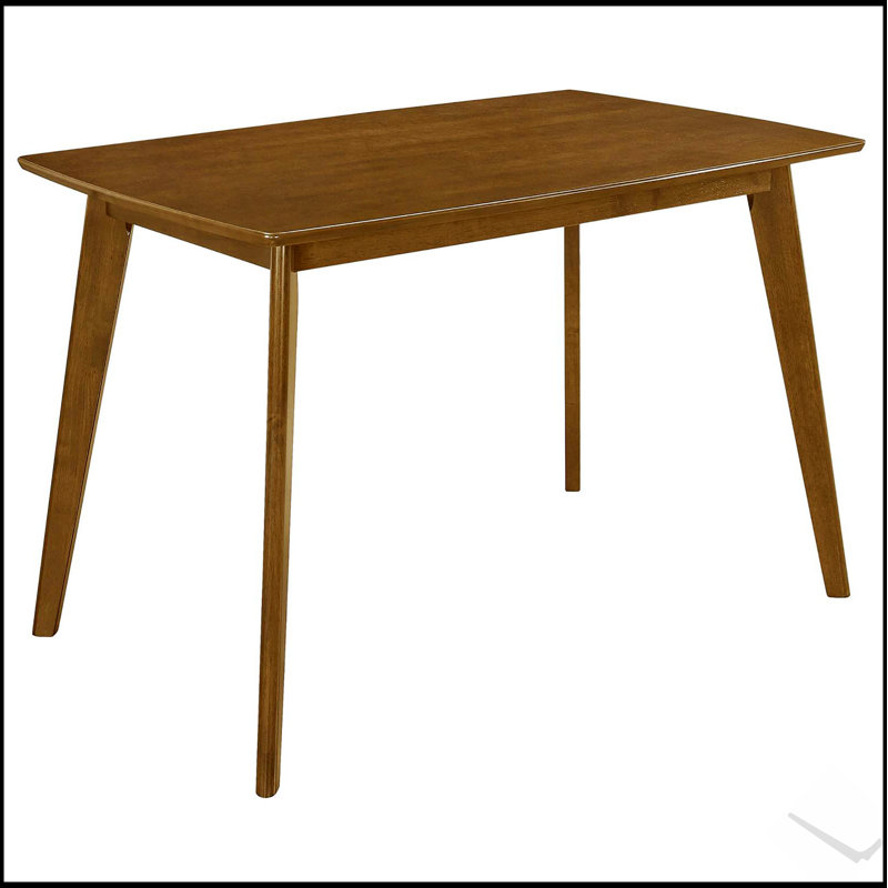 Table de salle à manger rétro en châtaignier avec pieds inclinés, durable et élégante pour les intérieurs modernes et classiques