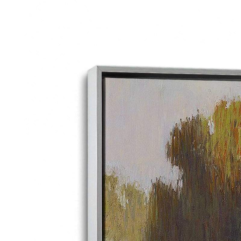 «Dawn's Rustic Charm on Canvas» par Carol Strock Wasson, reproduction, Cadre flottant en chrome poli