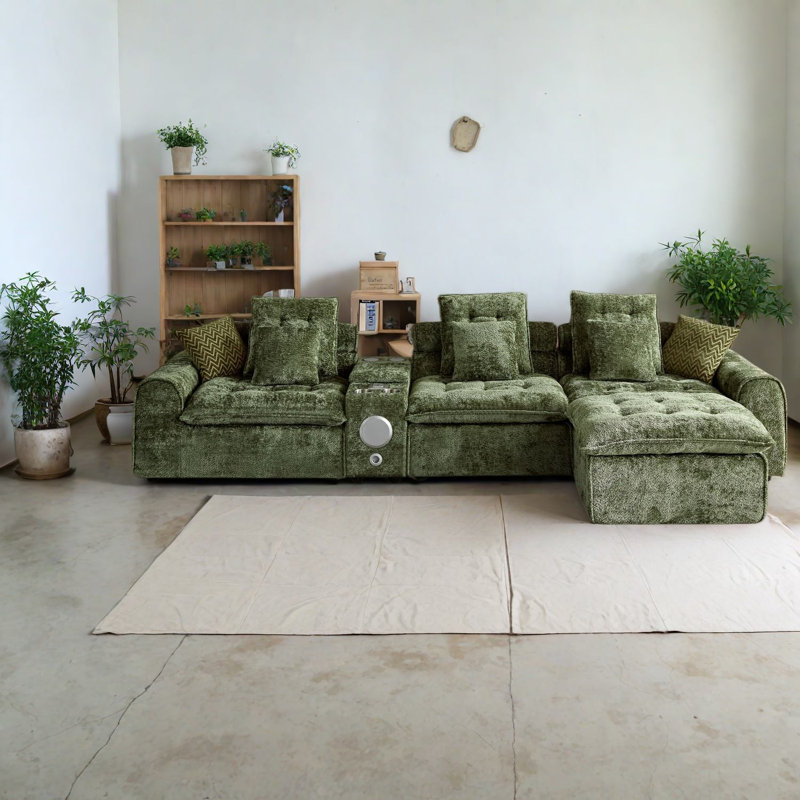 Upholstered Sectional, Green