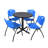 Neyland Cain Round X-Base Breakroom Table & 4 M Stack Chairs-32520520