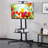 Aivils Black Adjustability Multi Screen Floor Stand Mount for Greater Than 50" with Shelving, Holds up to 50 kg.